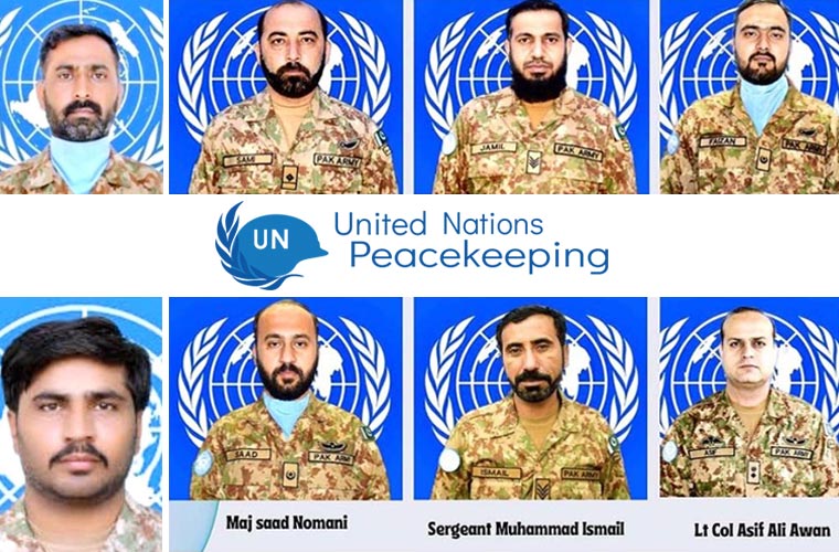 اقوام متحدہ کی جانب سے امن مشن کے 8 پاکستانی شہداء کیلئے اعزازات کا اعلان