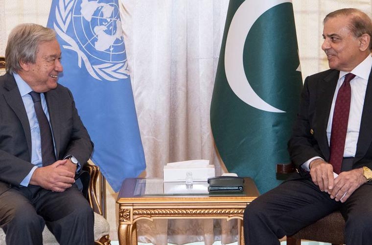 سیلاب میں مدد بھول نہیں سکتے، وزیراعظم کی انتونیو گوتریس سے ملاقات