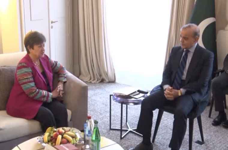 وزیراعظم کی ایم ڈی آئی ایم ایف سے اہم ملاقات، آئی ایم ایف پروگرام پر تبادلہ خیال