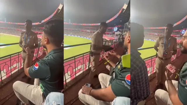 ویڈیو: پاک آسٹریلیا میچ میں بھارتی پولیس نے فینز کو پاکستان زندہ باد کے نعرے لگانے سے روک دیا