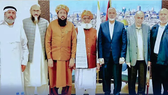 مولانا فضل الرحمان کی حماس رہنماؤں سے ملاقات، مسئلہ فلسطین پر تبادلہ خیال