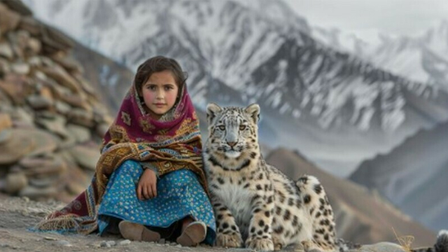 برفانی چیتے کے ساتھ نظر آنے والی بہادر بچی کون ہے؟