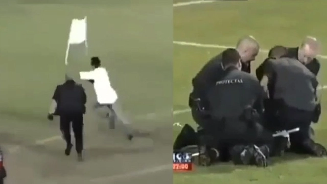 غزہ جنگ کیخلاف احتجاج کرنیوالے فٹبال مداح پر پولیس کا تشدد، ویڈیو وائرل