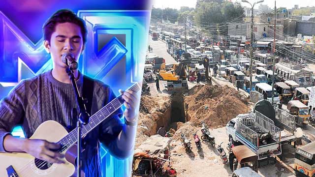 ٹوٹی سڑکوں سے تنگ گلوکار بھی کراچی سڑکوں پر بول اُٹھے