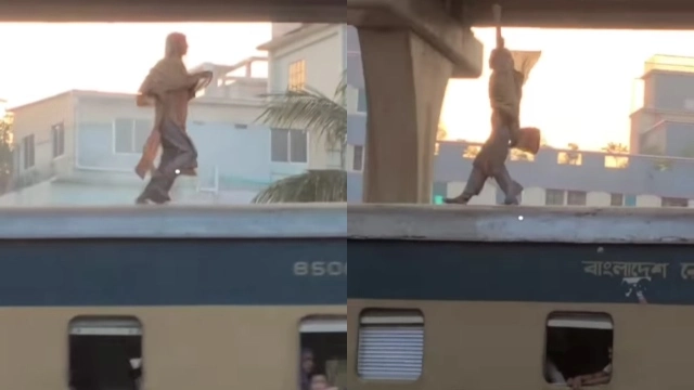 چلتی ٹرین کی چھت پر خاتون دوڑنے اور رقص کرنے لگی، ویڈیو وائرل