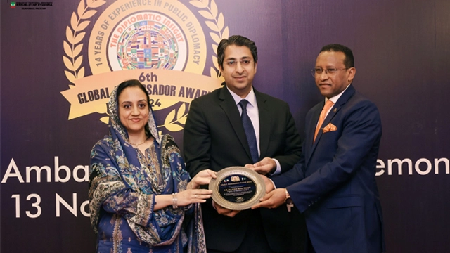 پاکستان میں ایتھوپیا کے سفیر کو گلوبل ایمبیسیڈر ایوارڈ سے نوازا گیا