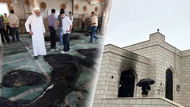 اسرائیل؛ یہودی آبادکاروں نے مسجد پر دھاوا بول دیا، آگ لگادی