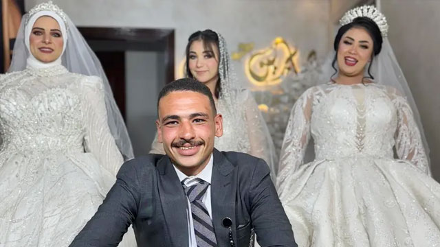 دلہا ایک، دلہنیں تین! مصر کی انوکھی شادی کی ویڈیو وائرل