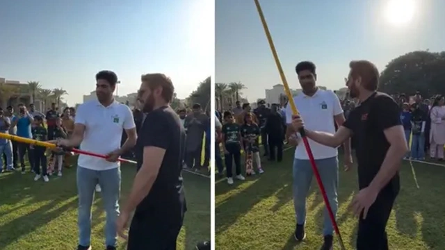 سابق کرکٹر شاہد آفریدی ارشد ندیم کے شاگرد بن گئے، ویڈیو وائرل