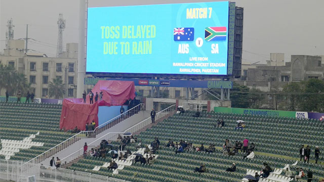 چیمپئنز ٹرافی؛ جنوبی افریقا اور آسٹریلیا کا میچ بارش کی نذر