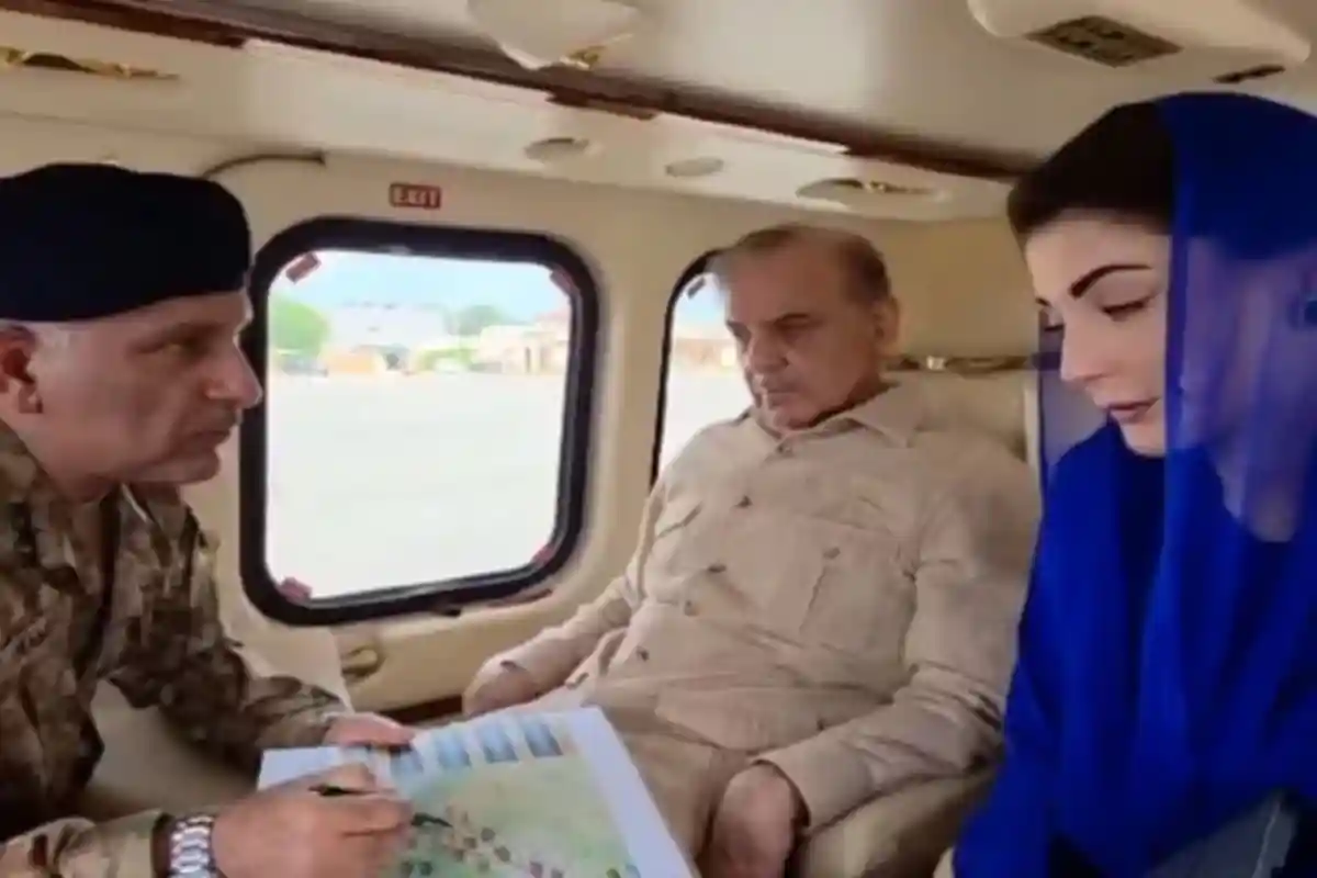 وزیراعظم شہباز شریف کا پنجاب میں سیلاب متاثرہ علاقوں کا فضائی دورہ
