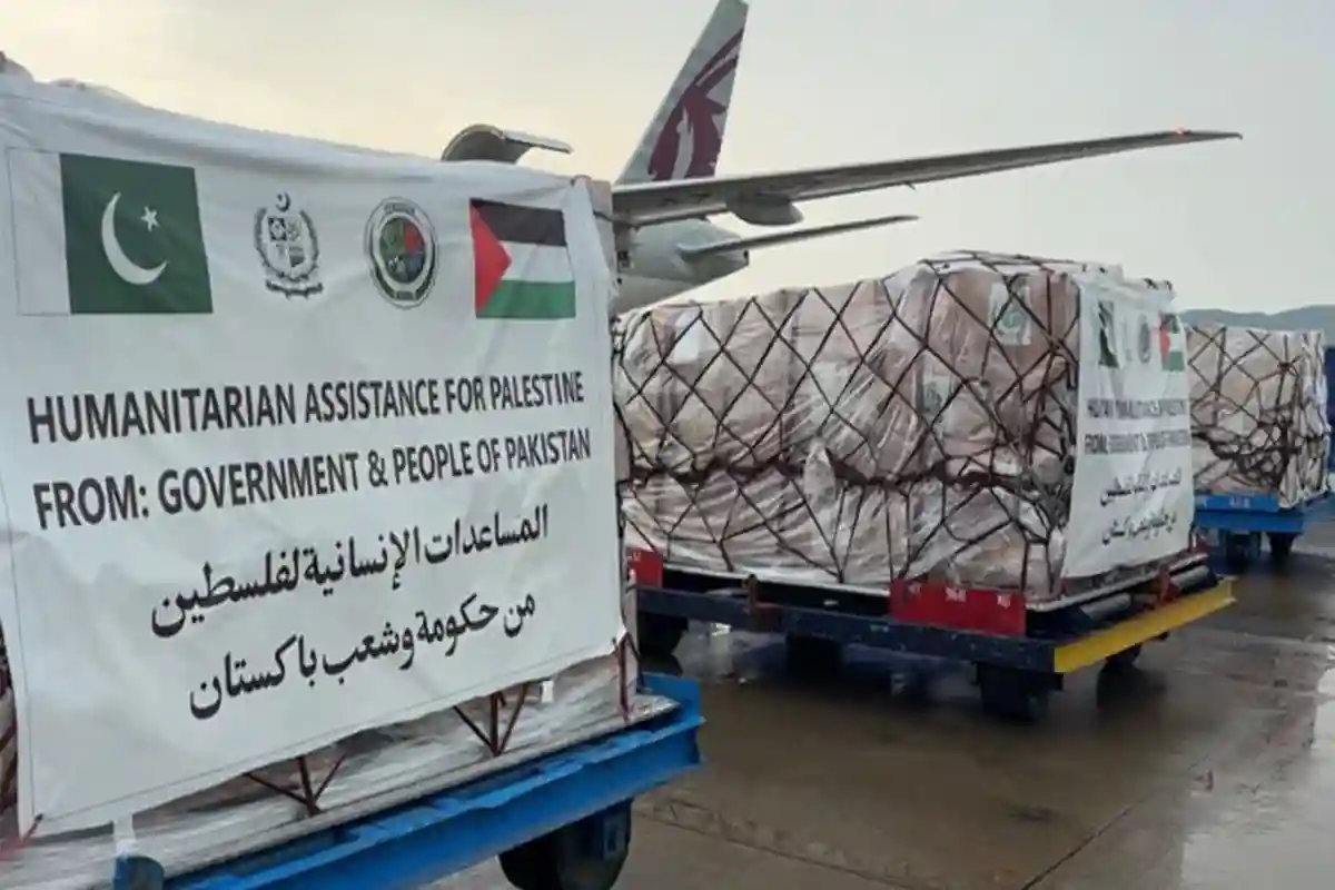 پاکستان سے غزہ کیلئے مزید 100 ٹن امدادی سامان کی کھیپ روانہ