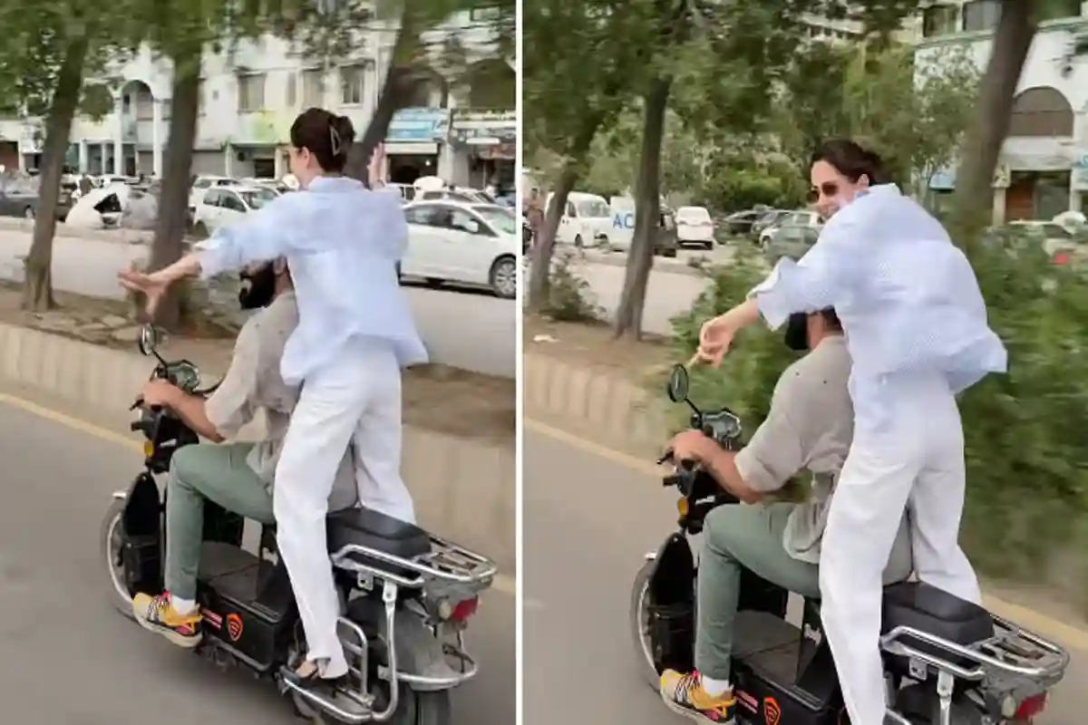 ہانیہ عامر کی موٹر سائیکل پر سواری کے دوران ڈانس کی ویڈیو وائرل