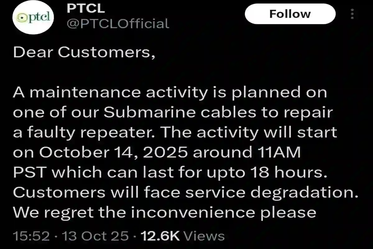 PTCL's submarine cable repair begins, how long will the service be affected?