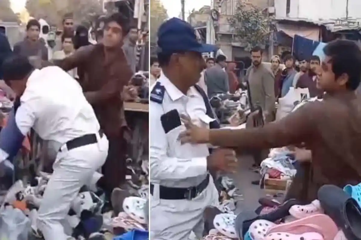 صدر کراچی ٹھیلے والے پولیس حملہ