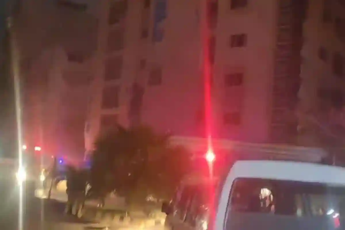 رہائشی عمارت میں لگی آگ