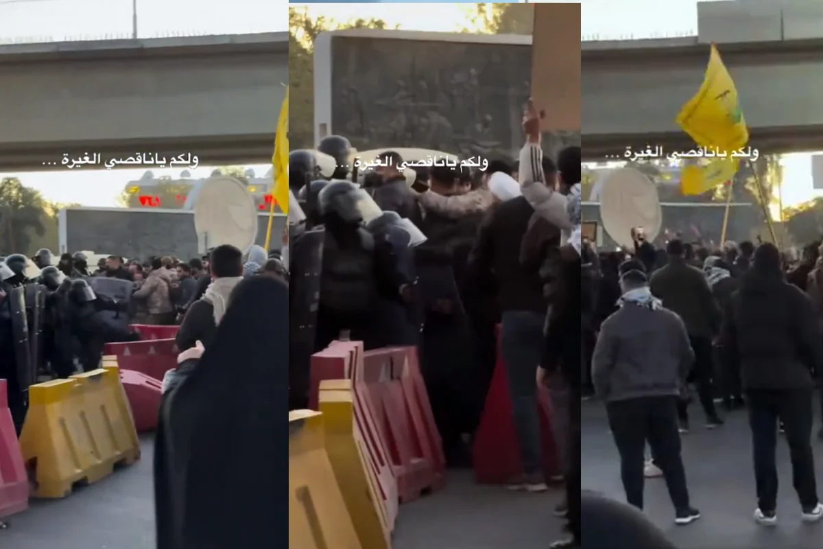 ایرانی سپریم لیڈر سید خامنہ ای کی شہادت پر بغداد میں شدید احتجاج