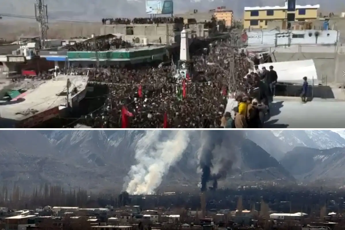 ایرانی سپریم لیڈر کی شہادت پر اسکردو میں احتجاج، یو این او کے دفتر کو آگ لگا دی گئی