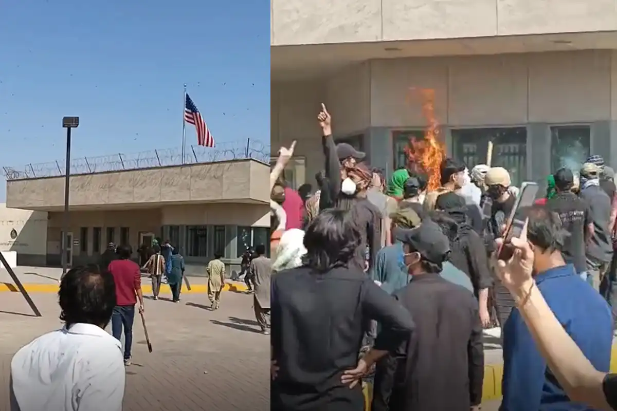 علی خامنہ ای کی شہادت پر کراچی میں احتجاج، امریکی قونصل خانے پر حملہ، 8 افراد شہید