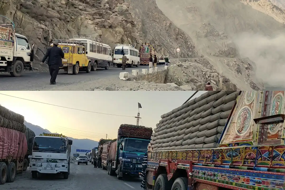 شاہراہِ قراقرم لینڈ سلائیڈنگ کے باعث ٹریفک کے لیے بند