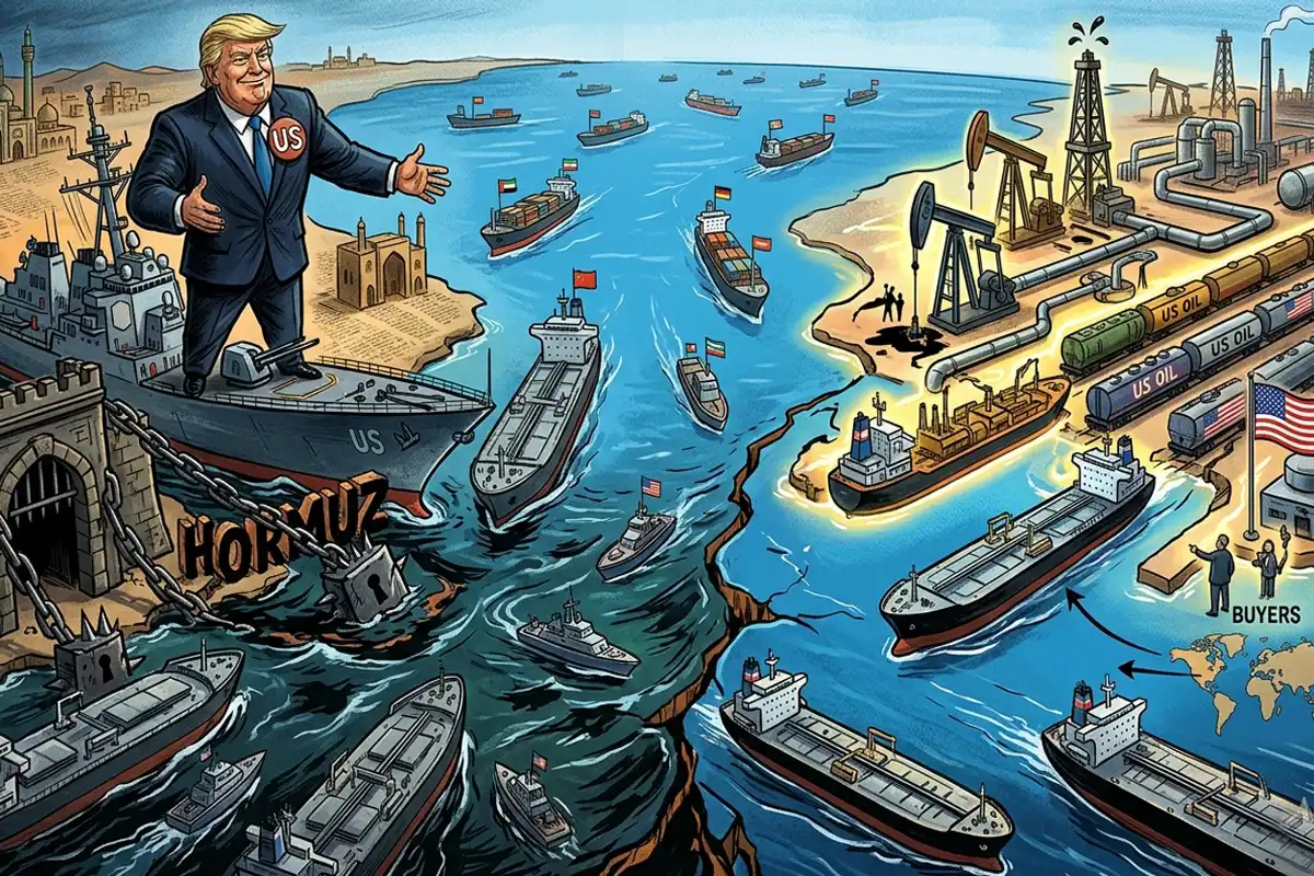 ایرانی بندرگاہوں کی بحری ناکہ بندی کا مقصد دنیا کو امریکہ سے تیل خریدنے پر مجبور کرنا ہے، رپورٹ