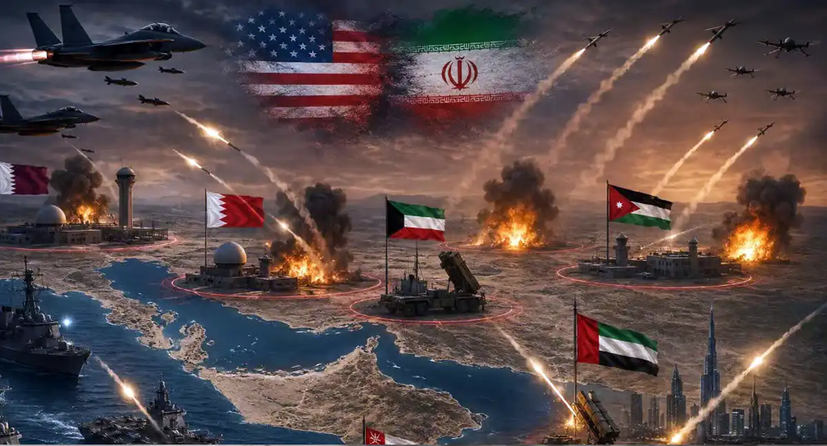 ایران کے اردن، قطر، عمان اور کویت میں امریکی فوجی اڈوں پر میزائل اور ڈرون حملے