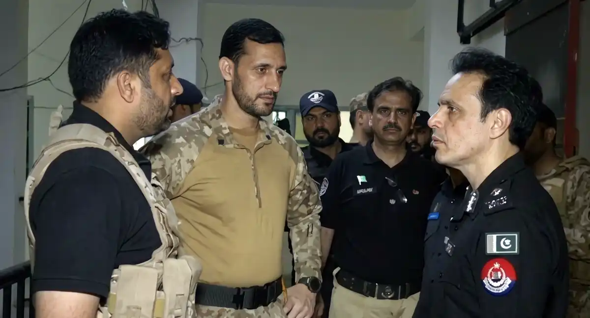 بریگیڈ کمانڈر اور سی سی پی او پشاور کا پاک فوج اور کے پی پولیس کی چیک پوسٹوں کا دورہ