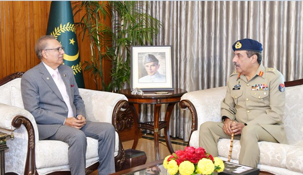 CJCSC Gen Nadeem Raza calls on President Alvi today