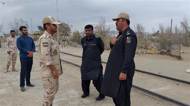 Pakistan and Iran joint patrol near Taftan border deserted area