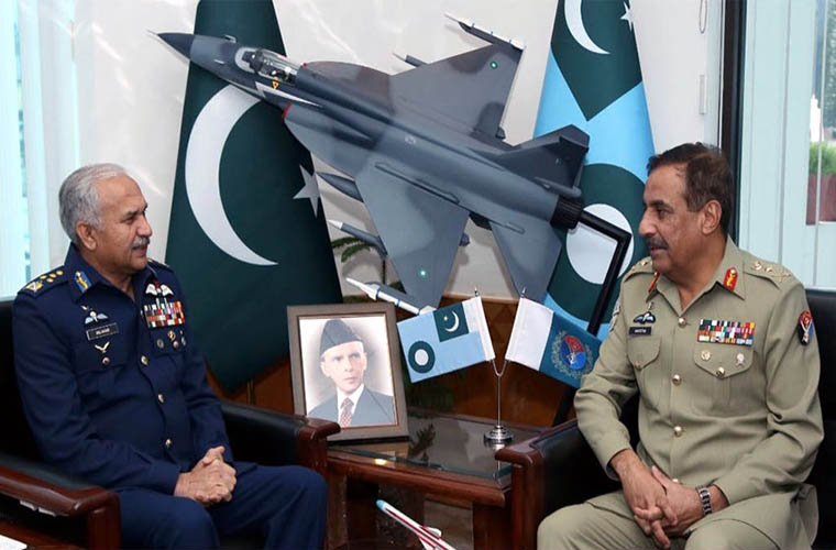 CJCSC General Nadeem Raza meets PAF chief during visit to Air HQ
