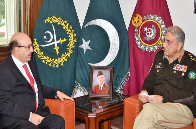 AJK President Sardar Masood meets Pak Army Chief at GHQ