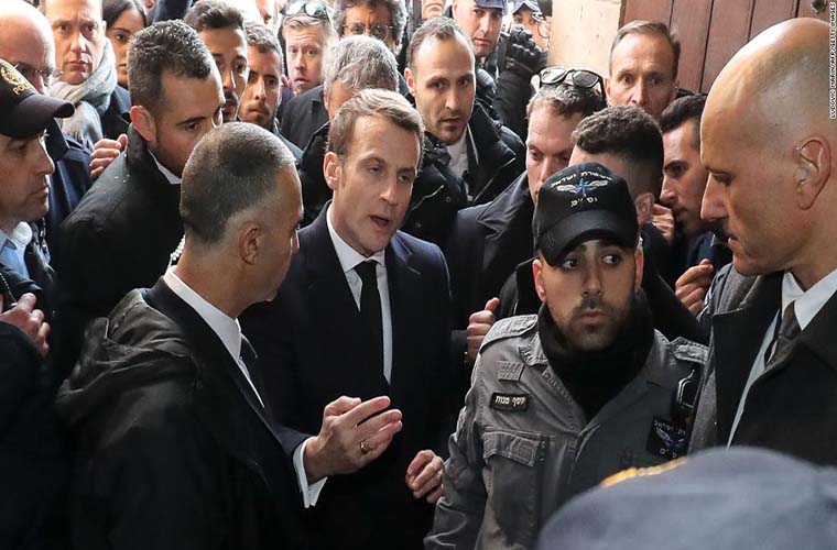 French President admonishes Israeli security officer in occupied Jerusalem