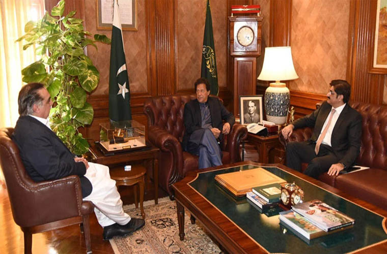 Sindh CM Murad Shah meets Prime Minister Imran Khan in Karachi