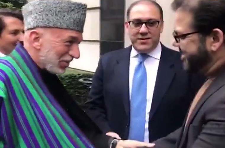 Hamid Karzai meets Nawaz Sharif in London to inquire health