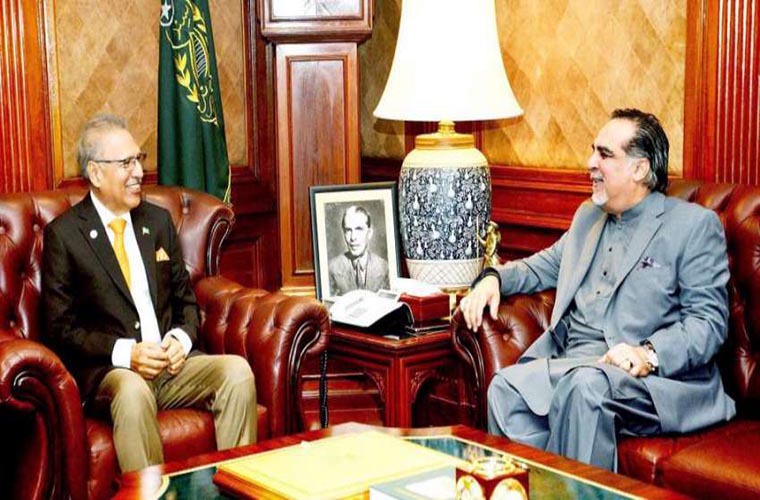 President Alvi meets Governor Sindh Imran Ismail in Karachi today