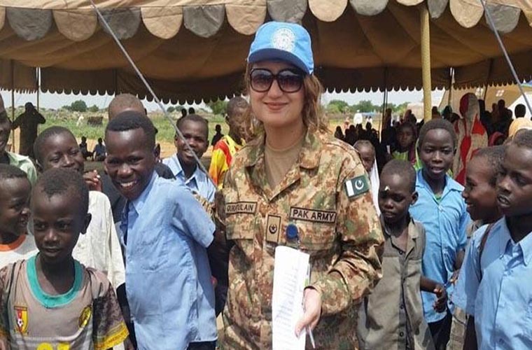 UN Medal awarded to Pakistan female army team for Congo mission