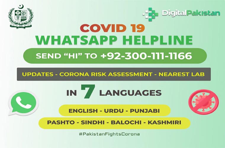 Coronavirus WhatsApp helpline in seven languages launched in Pakistan