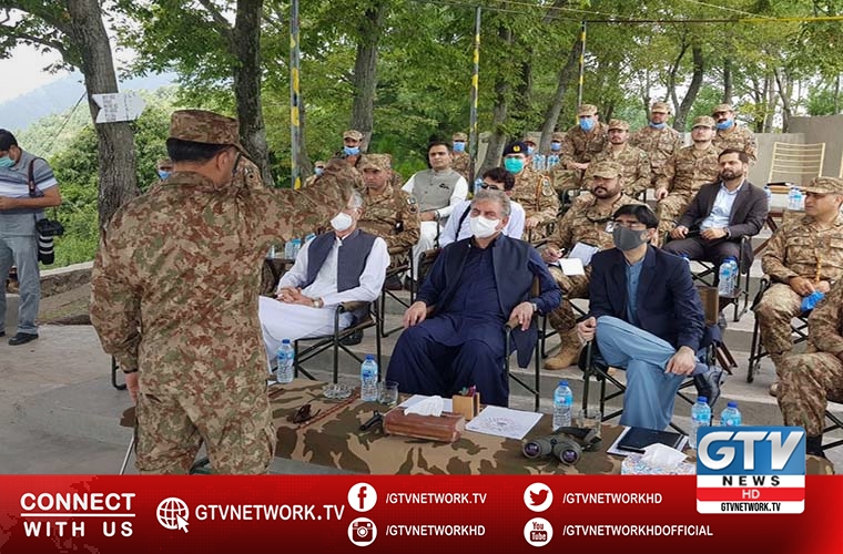 Ministers along with media visit forward post of Chiri Kot near LoC