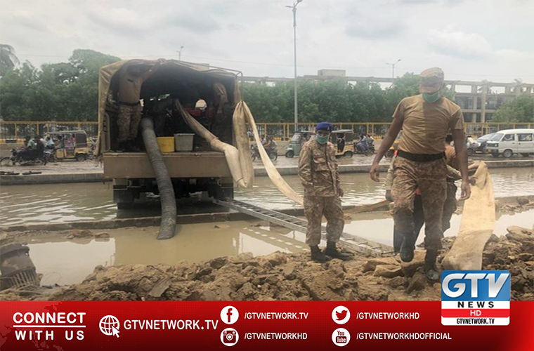 Many inundated areas in rain affected Karachi de watered