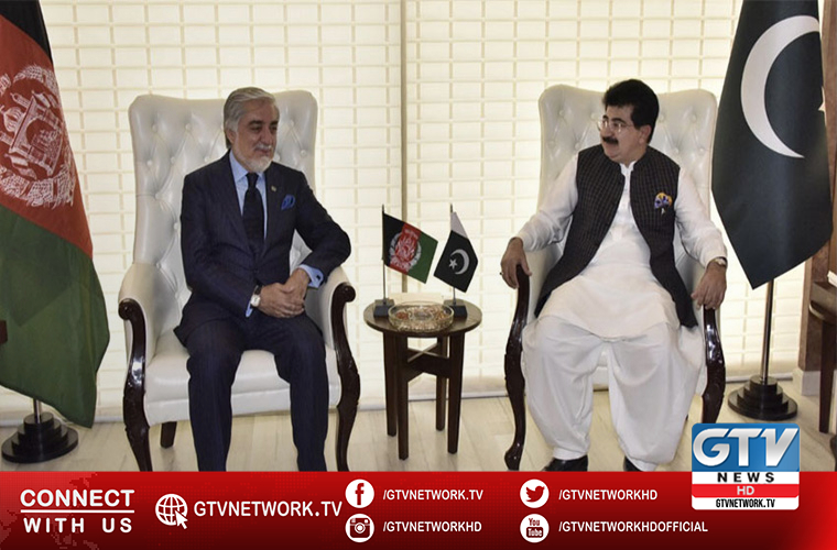 Dr Abdullah Abdullah meets Chairman Senate Sadiq Sanjrani in Islamabad