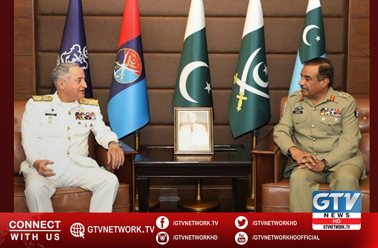 Outgoing Pakistan Navy chief pays farewell call on CJCSC Gen Nadeem Raza