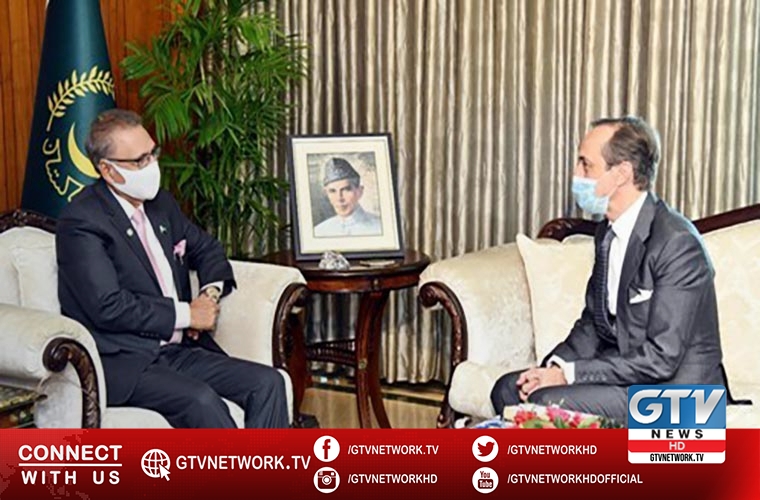 UN Coordinator in Pakistan Julien Harneis meets President Dr Arif Alvi