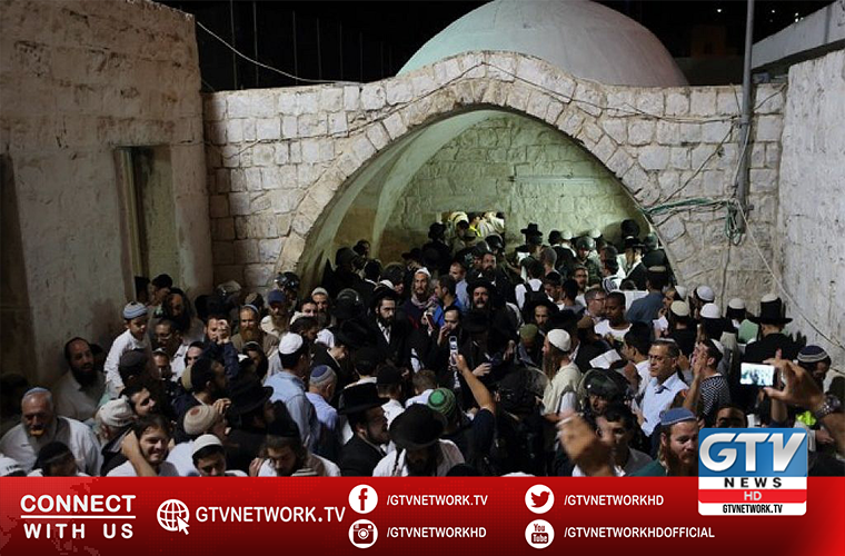 Palestinians protest against Israeli army near Hazrat Yusuf Tomb