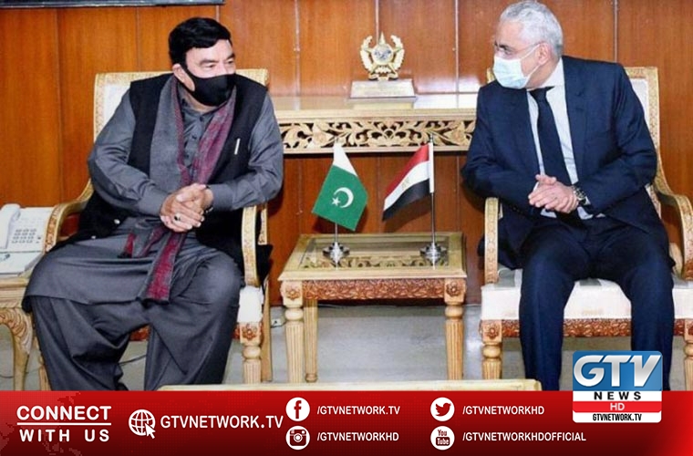 Egypt ambassador Tarek Dahroug meets Interior Minister Sheikh Rashid