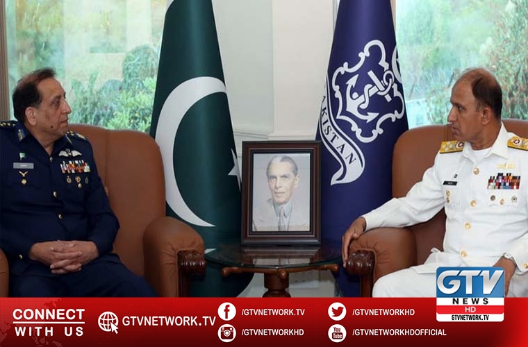 Pakistan Air Force chief Zaheer A Baber meets Naval Chief Admiral Niazi