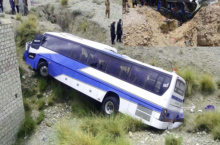 Bus accident leaves 18 pilgrims dead near Khuzdar today
