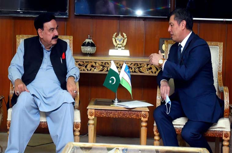 Uzbek Ambassador Aybek Arif Usmanov meets Interior Minister Sheikh Rashid