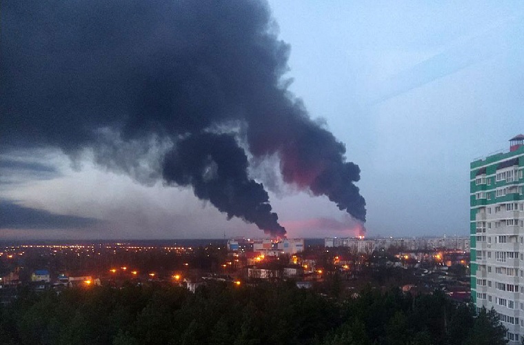 Large fire at oil depot in Russia’s Bryansk, near Ukraine