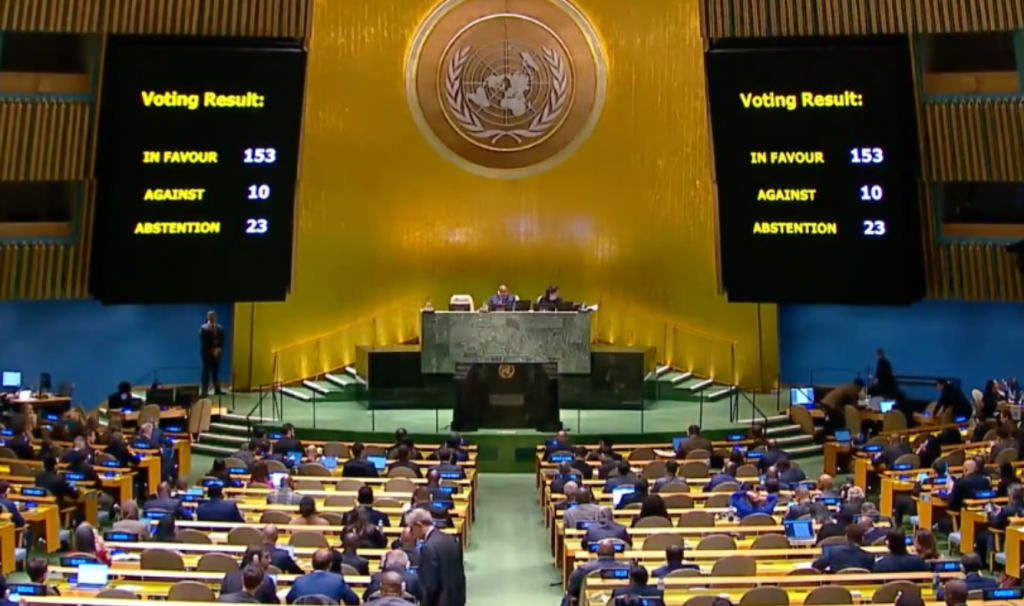 non-binding UN resolution demands immediate cease-fire in Gaza
