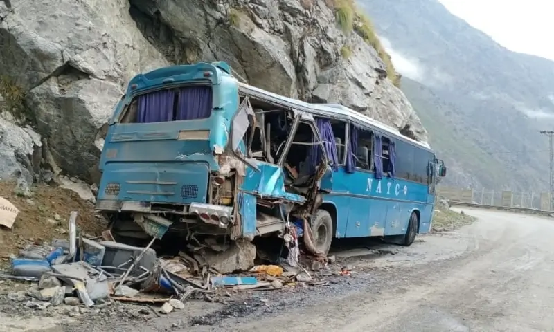 terrorist attack on a passenger bus near Chilas claimed 9 lives, 25 injured